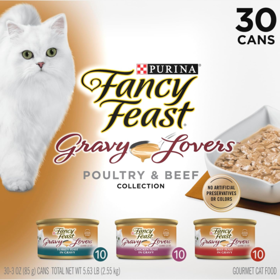 Purina Fancy Feast Gravy Lovers Wet Cat Food, 3 oz Cans, 30
